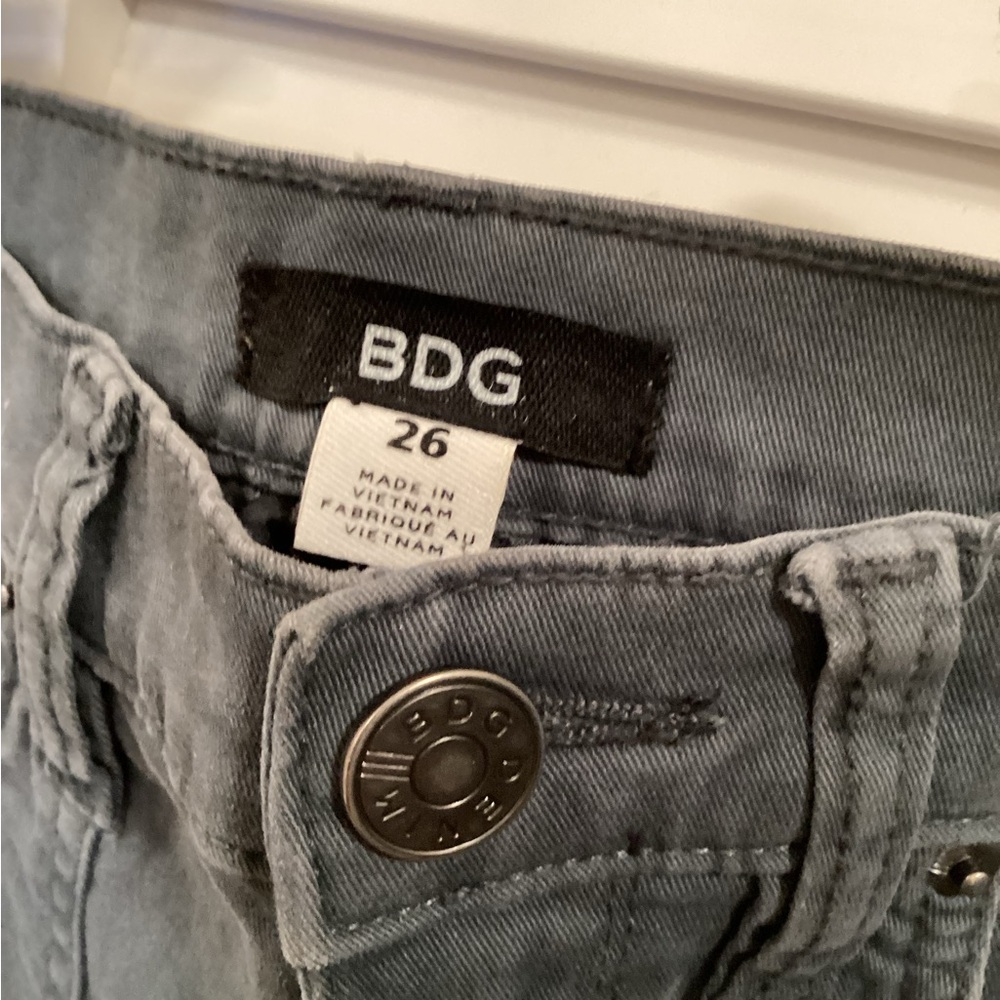 BDG Moto Skinny Ankle Jeans UO Y2K  Gray - Picture 3 of 7